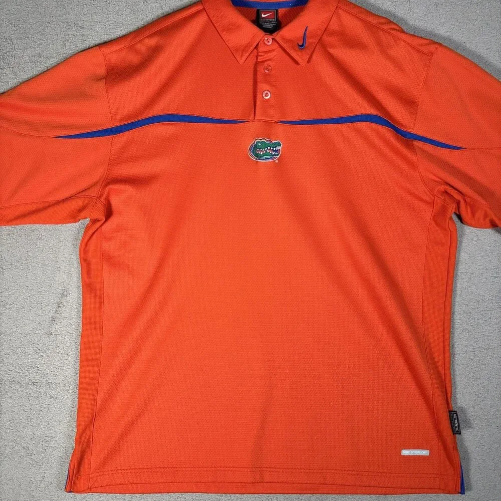 Florida Gators Nike Team Polo‎ Men’s Size XL Orange Center Logo Sphere Dry UF